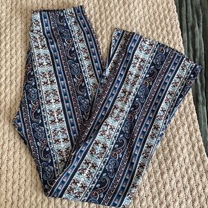 Flared patterned leggings worn once